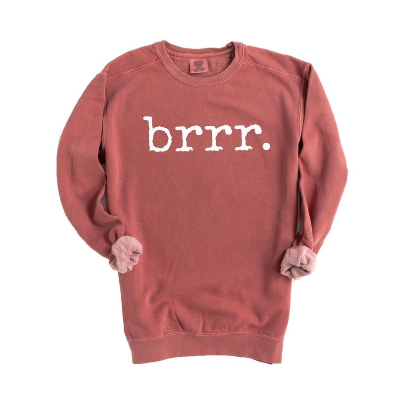Simply Sage Market レディース トップス ティーシャツ 流汗 グラフィック Simply Sage Market Brrr Typewriter - Women\u0027s Garment Dyed Graphic Sweatshirt Crimson クリムゾン レディースファッション-トップス
