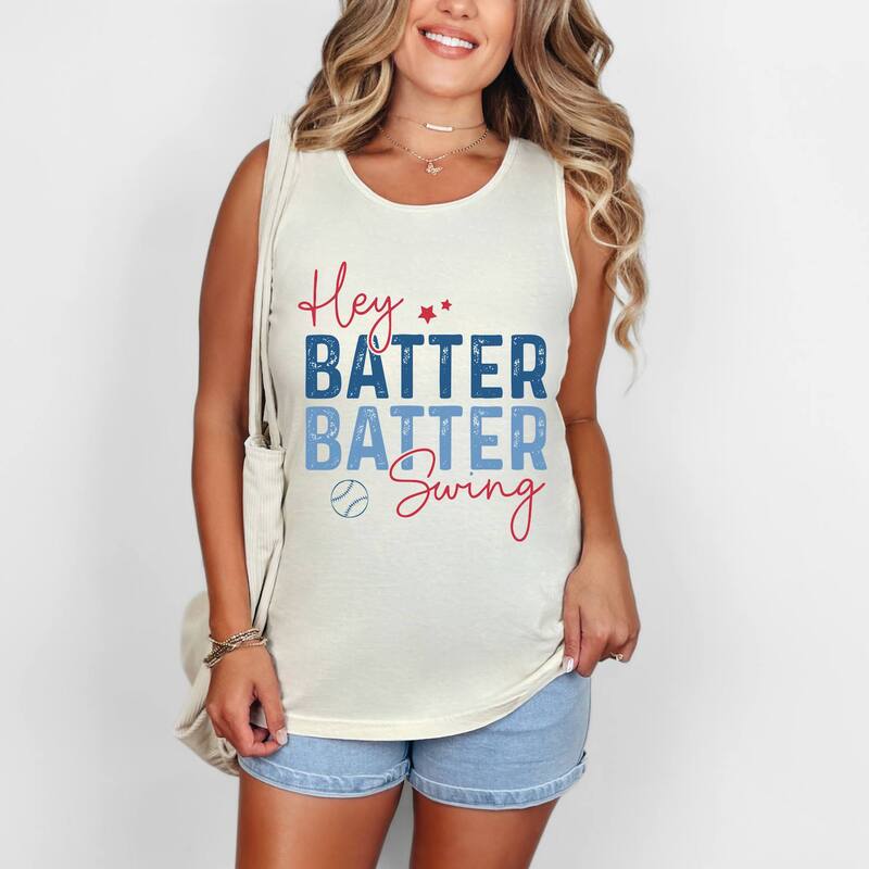 Simply Sage Market レディース トップス ティーシャツ グラフィック Simply Sage Market Hey Batter Swing Distressed - Women\u0027s Garment Dyed Graphic Tank Top Ivory 象牙色 レディースファッション-トップス
