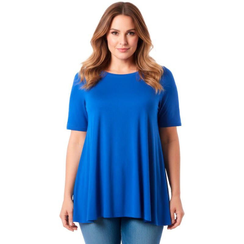 アベニュー レディース トップス Tシャツ プラスサイズ Avenue Women's Plusize Boatneck Swing Tunic Dark Sapphire サファイア