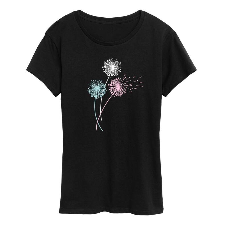 アニメキャラクター レディース トップス Tシャツ グラフィック Licensed Character Women's Pastel Dandelions Graphic Tee Black ブラック