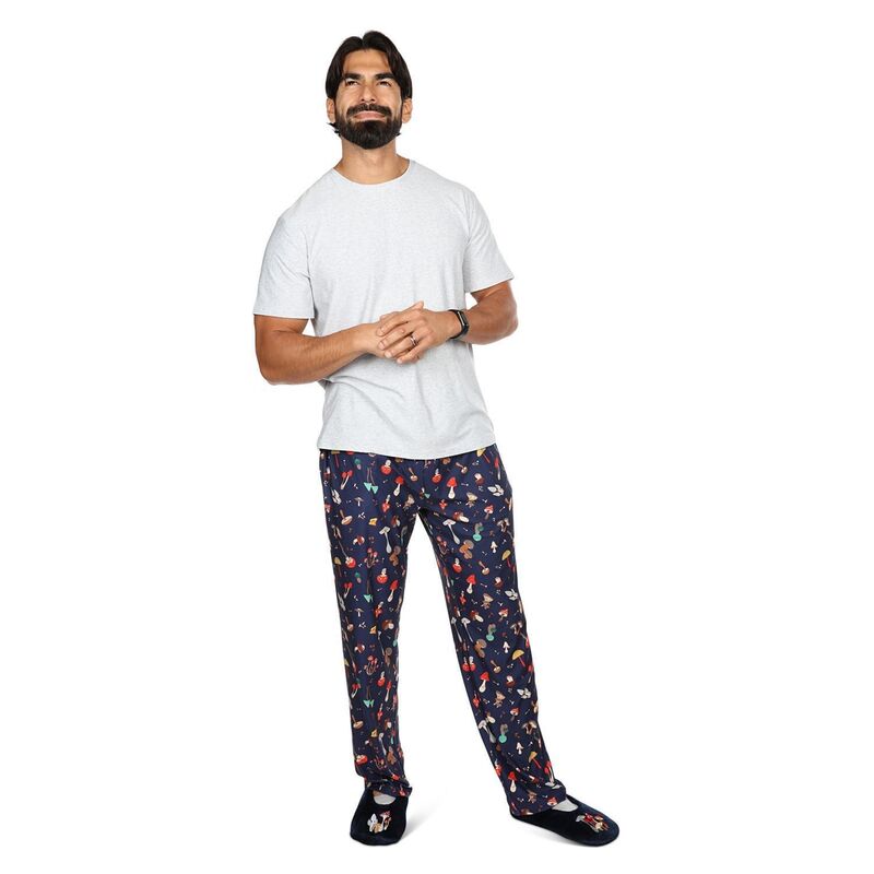 メモイ レディース アンダーウェア ナイトウェア MeMoi Men Mushrooms Two Piece Pj Set In A Bag Bright Navy ネイビー