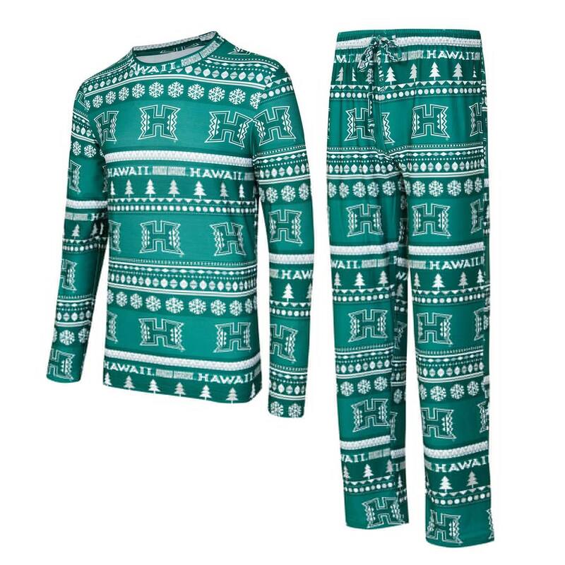 アンブランデッド レディース アンダーウェア ナイトウェア パンツ Unbranded Men's Conceptsport Green Hawaii Rainbowarriorswivelong Sleeve Top & Pantsleep Set Hwi Green グリーン