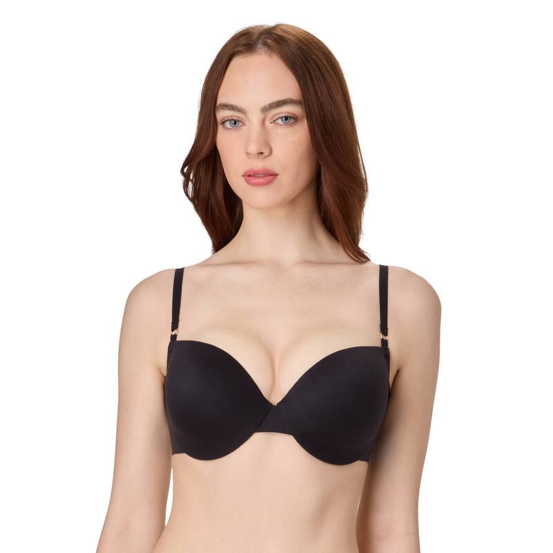 メイデンフォーム レディース アンダー御召しもの ブラ Maidenform Push-Up Underwire Bra with Convertible Straps DM9907 Black 黒いこと