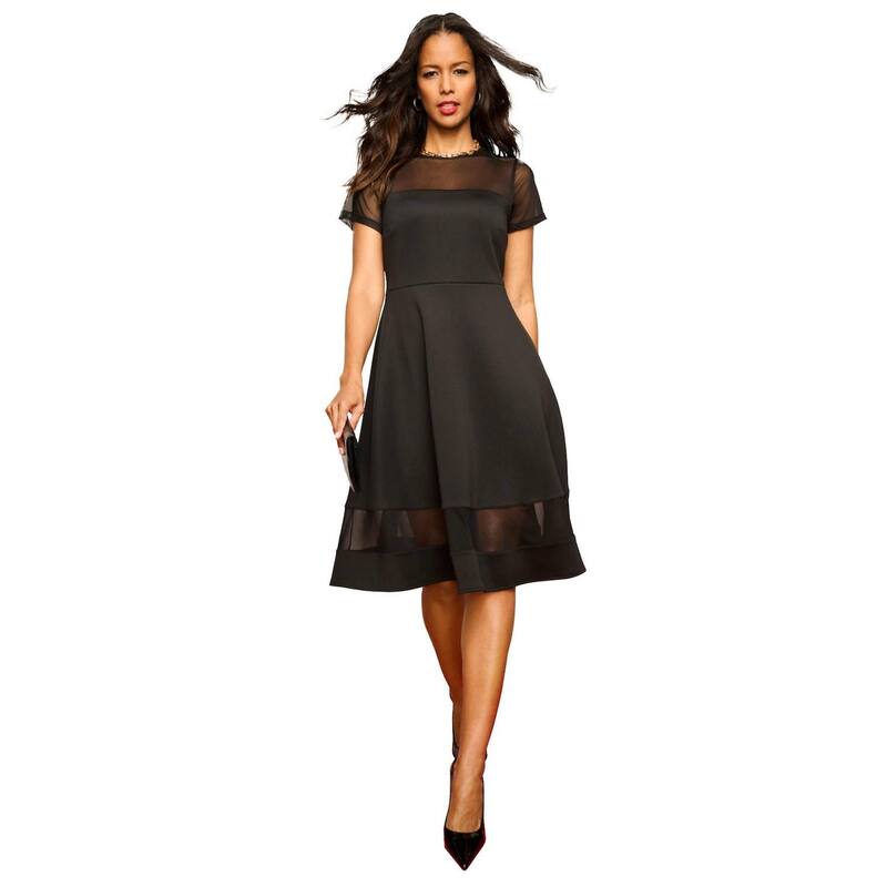 ロアマンズ レディース トップス 衣装 つけ加える大きさ アクアラング Roaman\u0027s Women\u0027s Plusize Scuba Illusion Yoke Dress Black 黒いこと