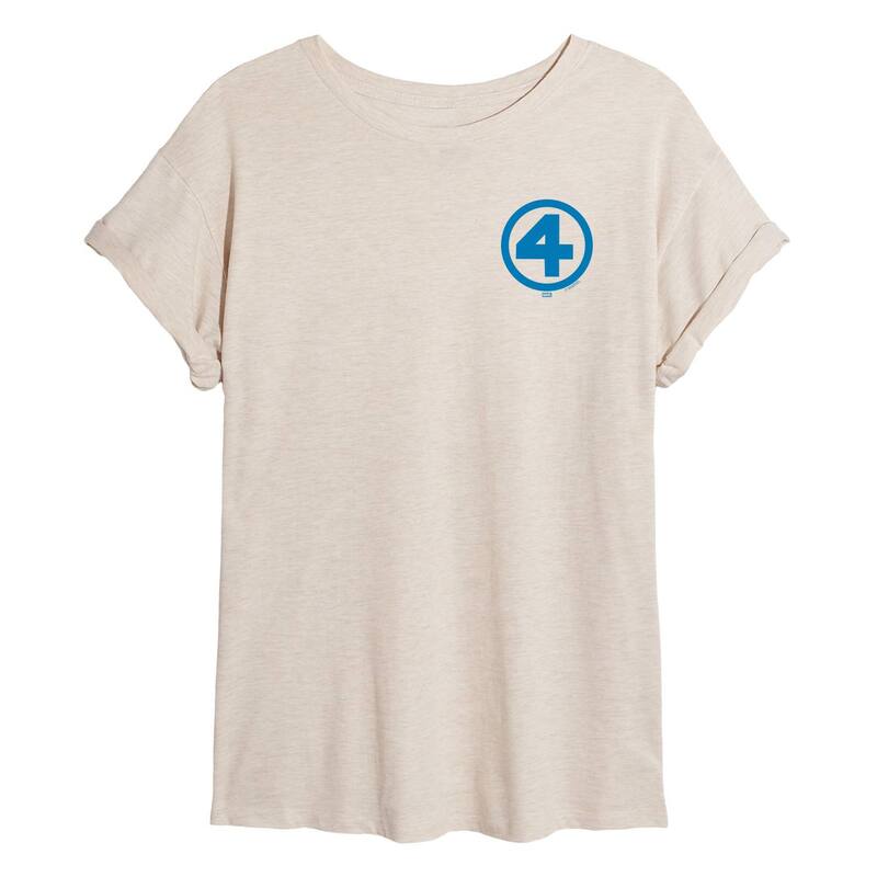 マーベル レディース トップス Tシャツ ロゴ Juniors' Marvel The Fantastic Four Logoversized Tee Beige ベージュ
