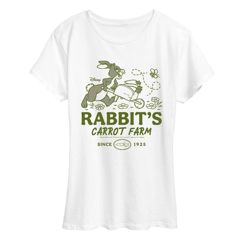 ディズニー レディース トップス Tシャツ グラフィック Women's Disney's Winnie The Pooh Rabbit's Carrot Farm Since 1925 Graphic Tee White ホワイト