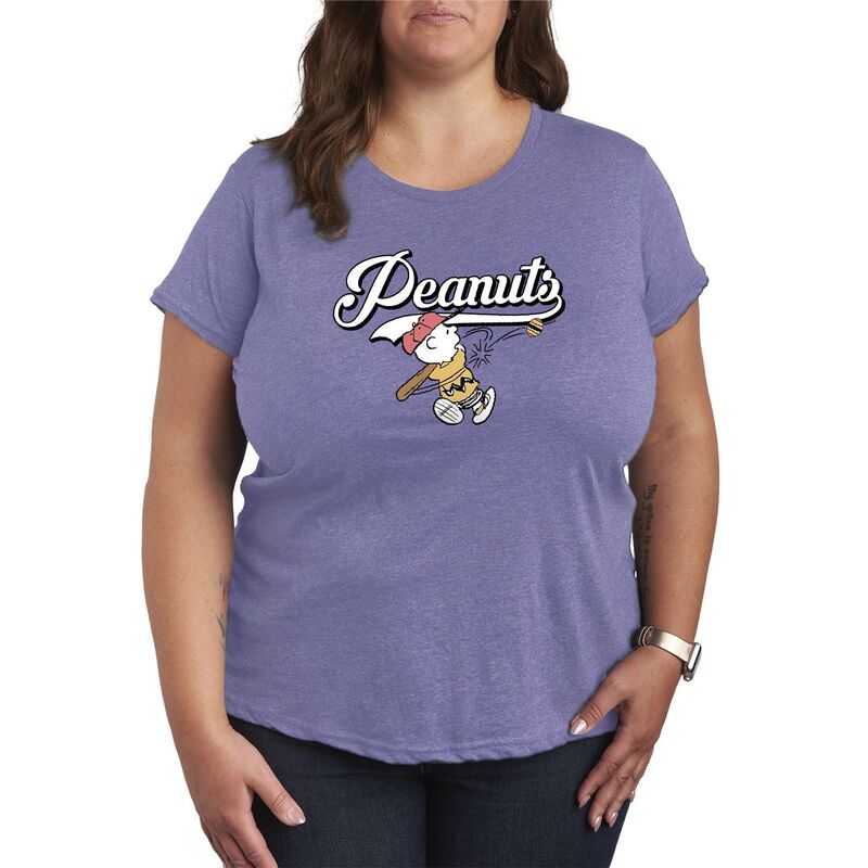 アニメキャラクター レディース トップス Tシャツ プラスサイズ グラフィック Licensed Character Plusize Peanuts Easter Eggraphic Tee Heather Periwinkle ヘザー