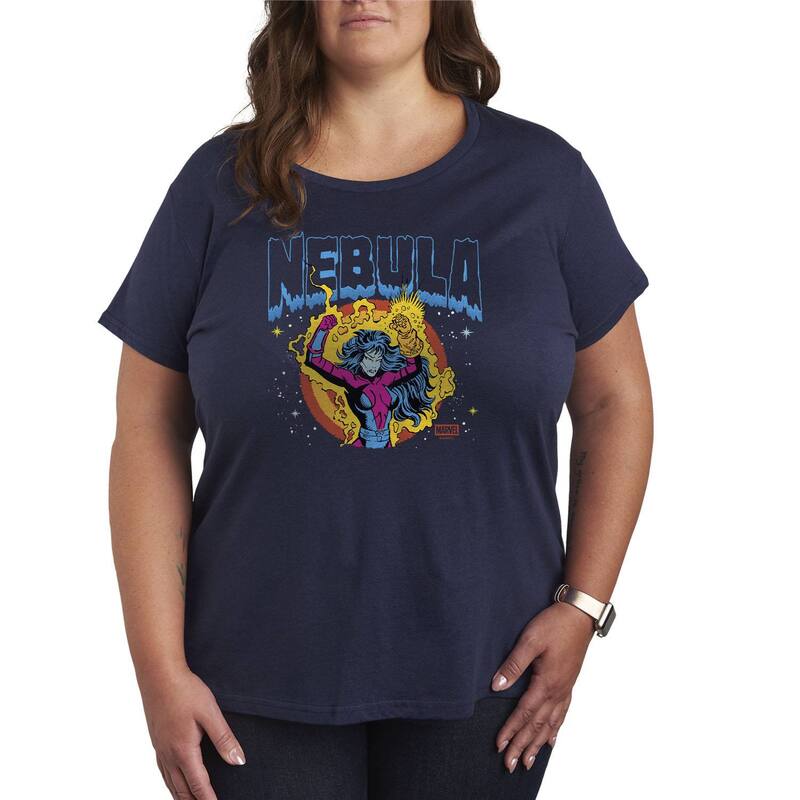マーベル レディース トップス Tシャツ プラスサイズ グラフィック Plusize Marvel Guardians Of The Galaxy Nebula Graphic Tee Navy ネイビー