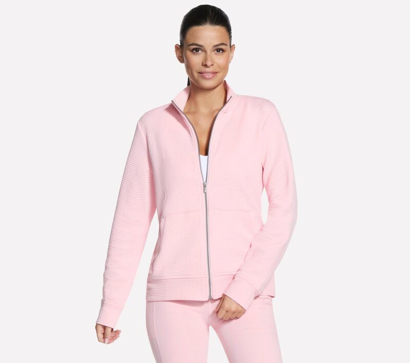 スケッチャーズ レディース アウター 上衣・上衣 Women\u0027skechers The Go Walk Ottoman Cozy Fit Zip-Up Jacket Pink Sugar サクラ色