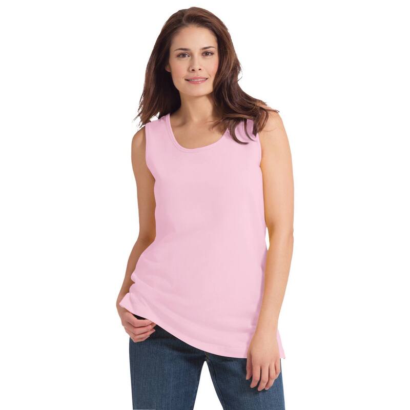 ウーマン ウィズイン レディース トップス Tシャツ プラスサイズ Woman Within Plusize Perfect Scoopneck Tank Pink ピンク