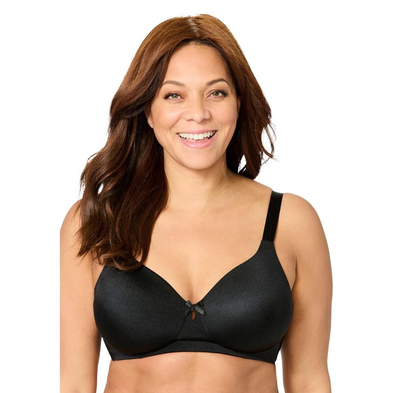 コンフォート チョイス レディース アンダーウェア ブラジャー プラスサイズ Tシャツ Comfort Choice Women's Plusize Back-Smoothing Wireless T-Shirt Bra Black ブラック