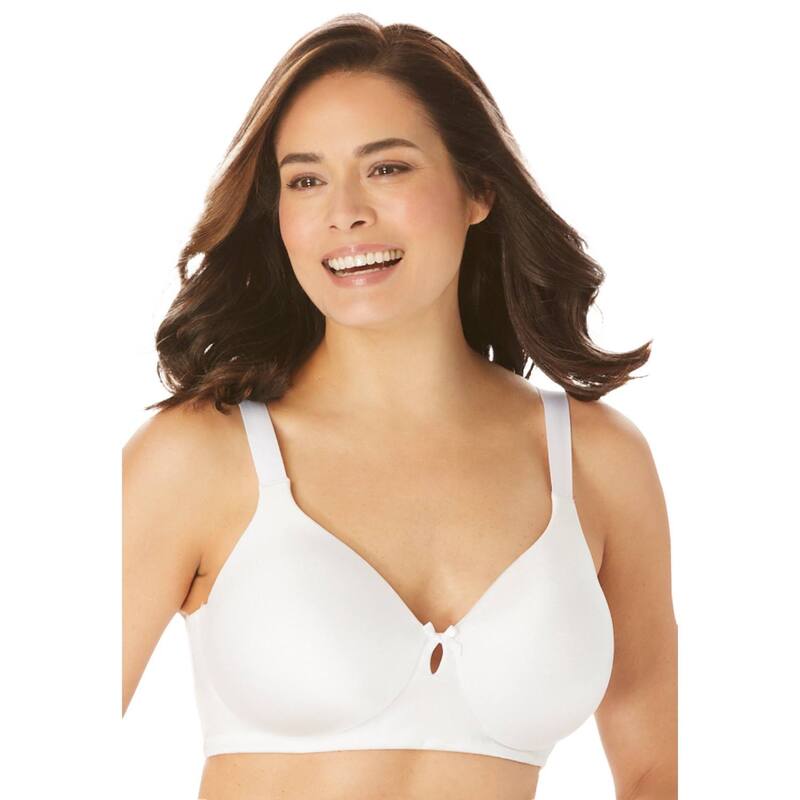 コンフォート チョイス レディース アンダーウェア ブラジャー プラスサイズ Tシャツ Comfort Choice Women's Plusize Back-Smoothing Wireless T-Shirt Bra White ホワイト 11,186円