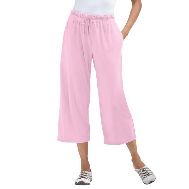 ウーマン ウィズイン レディース ボトムス カジュアルパンツ プラスサイズ プチ キャップ ニット Woman Within Plusize Petite Sport-Knit Pull-On Capri Pants Pink ピンク 6,826円