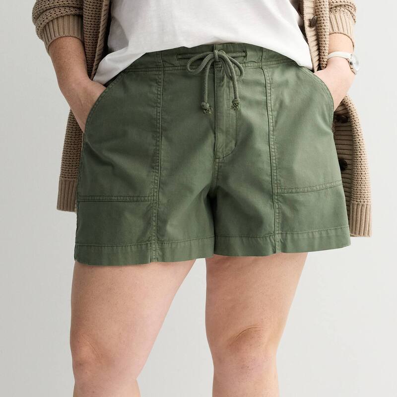 ソノマ レディース ボトムス ハーフパンツ・ショーツ プラスサイズ ショートパンツ Plusize Sonoma Goods For Life Mid Rise Utility Shorts Manololive オリーブ