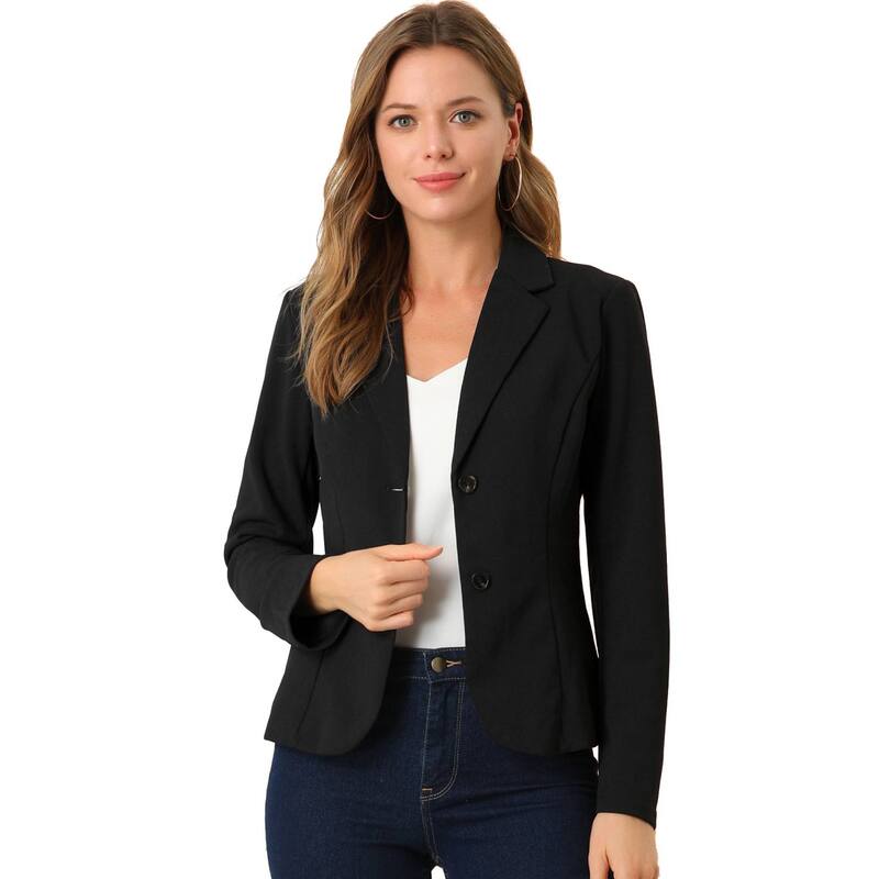 アレグラ ケー レディース アウター ジャケット・ブルゾン ブレザー ALLEGRA K Women's Work Office Lapel Collar Stretchy Jacket Suit Blazer Black ブラック｜ReVida 店