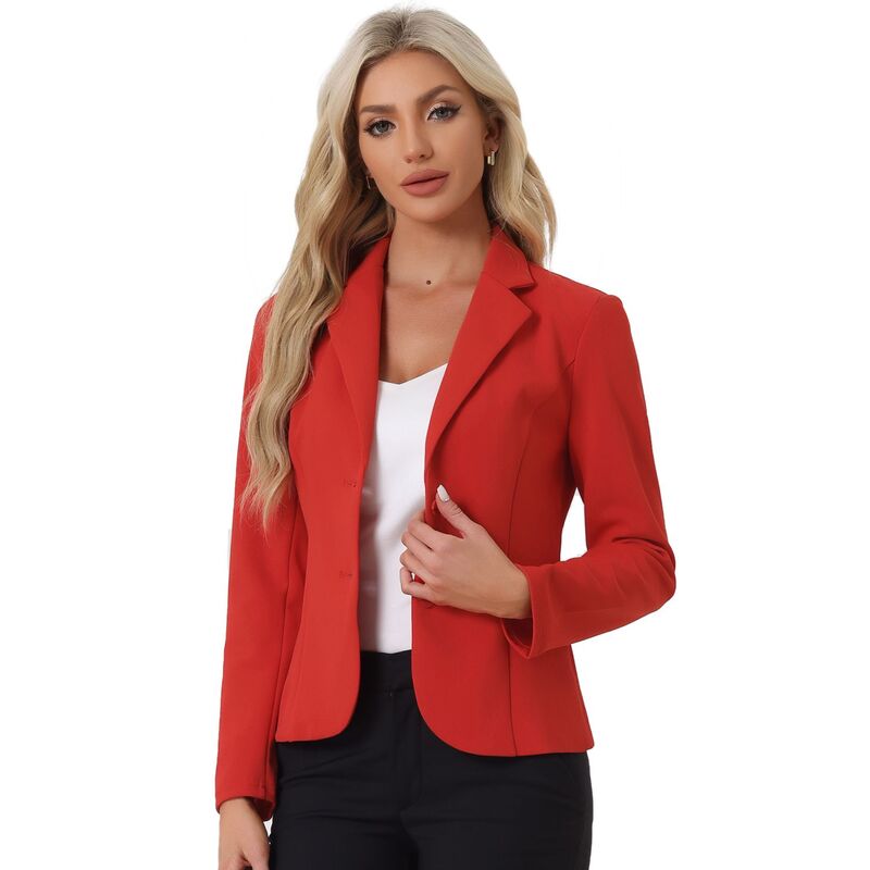 アレグラ ケー レディース アウター ジャケット・ブルゾン ブレザー ALLEGRA K Women's Work Office Lapel Collar Stretchy Jacket Suit Blazer Bright Red レッド|ReVida 店
