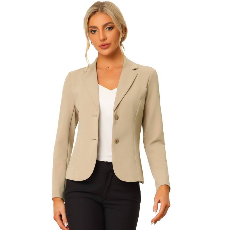 アレグラ ケー レディース アウター ジャケット・ブルゾン ブレザー ALLEGRA K Women's Work Office Lapel Collar Stretchy Jacket Suit Blazer Khaki カーキ｜ReVida 店
