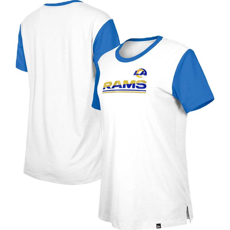 ニューエラ レディース トップス Tシャツ カラーブロック ダウン Women's New Era White/Royalos Angeles Rams Thirdown Colorblock T-Shirt Lar White ホワイト|ReVida 店