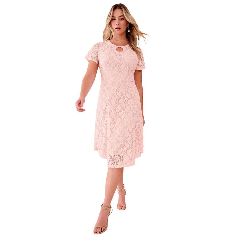 ロアマンズ レディース トップス ワンピース プラスサイズ レース Roaman's Women's Plusize Keyhole Lace Dressoft Blush ブラッシュ 23,214円