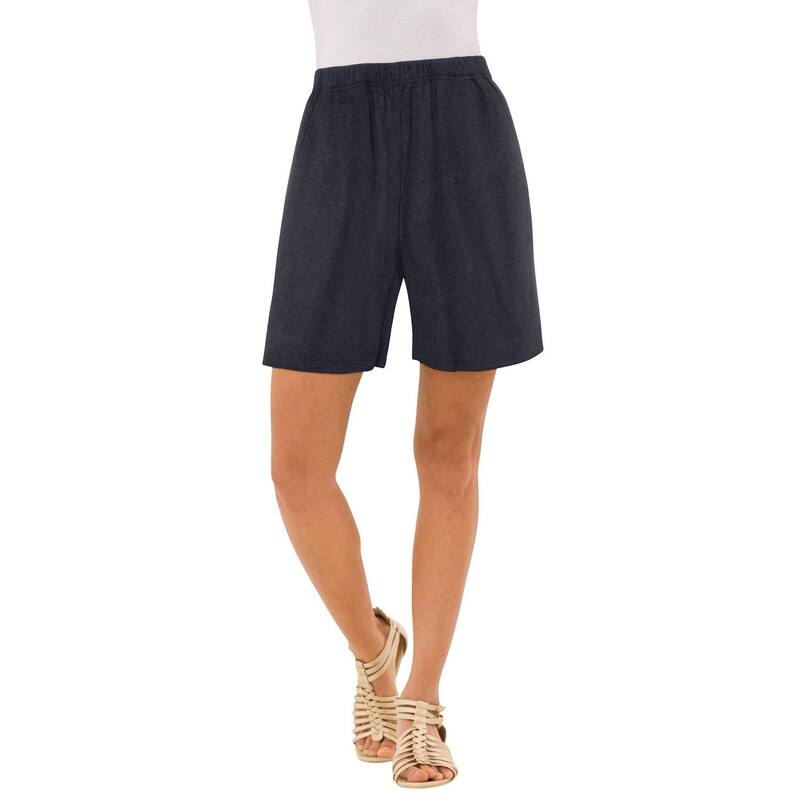 ロアマンズ レディース ボトムス ハーフパンツ・ショーツ プラスサイズ ニット Roaman's Women's Plusize Soft Knit Pull-On Short Heather Charcoal チャコール 9,734円