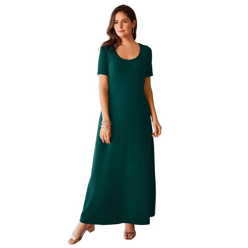 ジェシカロンドン レディース トップス ワンピース プラスサイズ プチ Tシャツ コットン マキシ Jessica London Women's Plusize Petite Stretch Cotton T-Shirt Maxi Dress Emerald Green グリーン