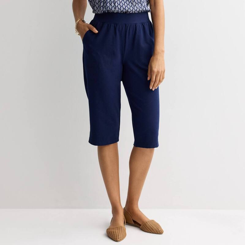 クロフト＆バロー レディース ボトムス カジュアルパンツ ショートパンツ ニット Women Croft \u0026 Barrow Easy Pull On Knit Skimmer Shortseattle Navy ネイビー