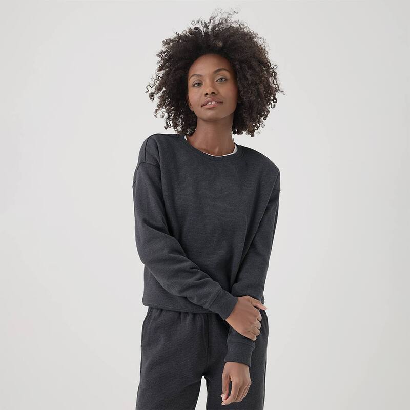 パクト レディース トップス プルオーバー 流汗 綿織物 フリース Pact Cloud Brushed Fleece Crew Sweatshirt Made With Organicotton Charcoal Heather 濃灰色