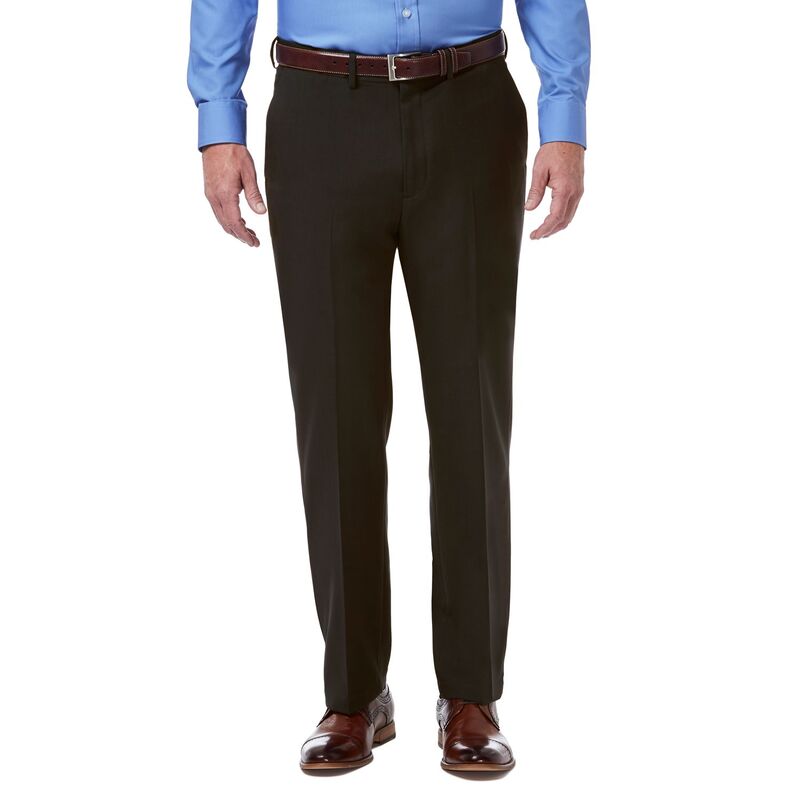 ハガー メンズ ボトムス カジュアルパンツ Men ’ s HaggarR Premium Comfort Expandable-Waist Classic-Fit Stretch Flat-Front Dress Pants Dark Brown ブラウン|ReVida 店