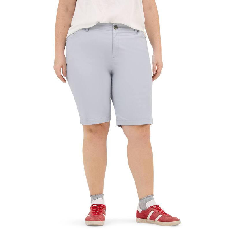 リー レディース ボトムス ハーフパンツ・ショーツ プラスサイズ ショートパンツ Plusize Lee Chino Bermuda Shorts Mat Grey グレー