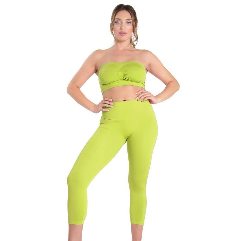 メモイ レディース ボトムス カジュアルパンツ レギンス ハイウエスト MeMoi High-Waist Control Seamlesshapewear Leggings Dark Citron