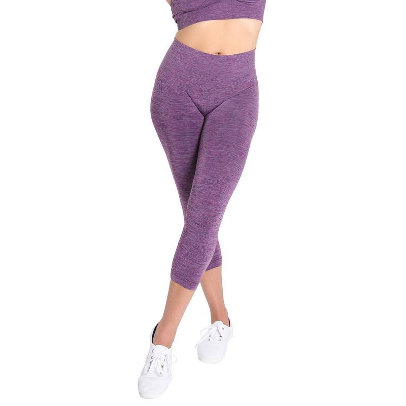 メモイ レディース ボトムス カジュアルパンツ レギンス ハイウエスト MeMoi High-Waist Control Seamlesshapewear Leggings Violet Spacedye バイオレット