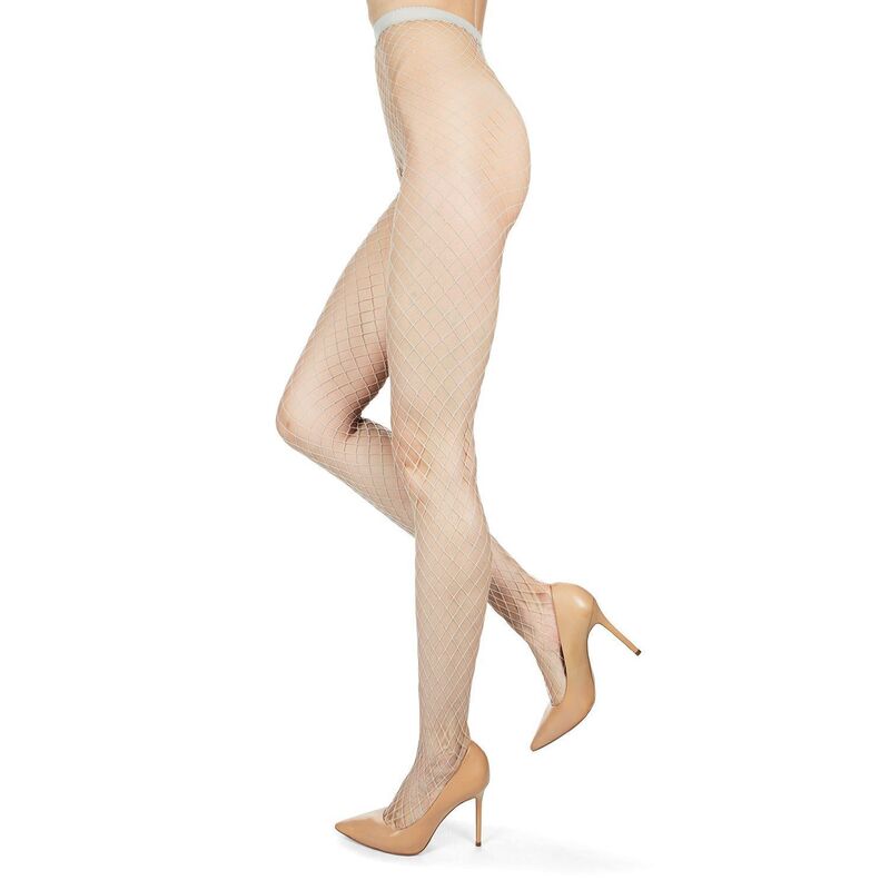 メモイ レディース アンダーお召しもの ソックス マキシ MeMoi Maxi Fishnet Stretch-Fitights Dove Gray 薄墨色