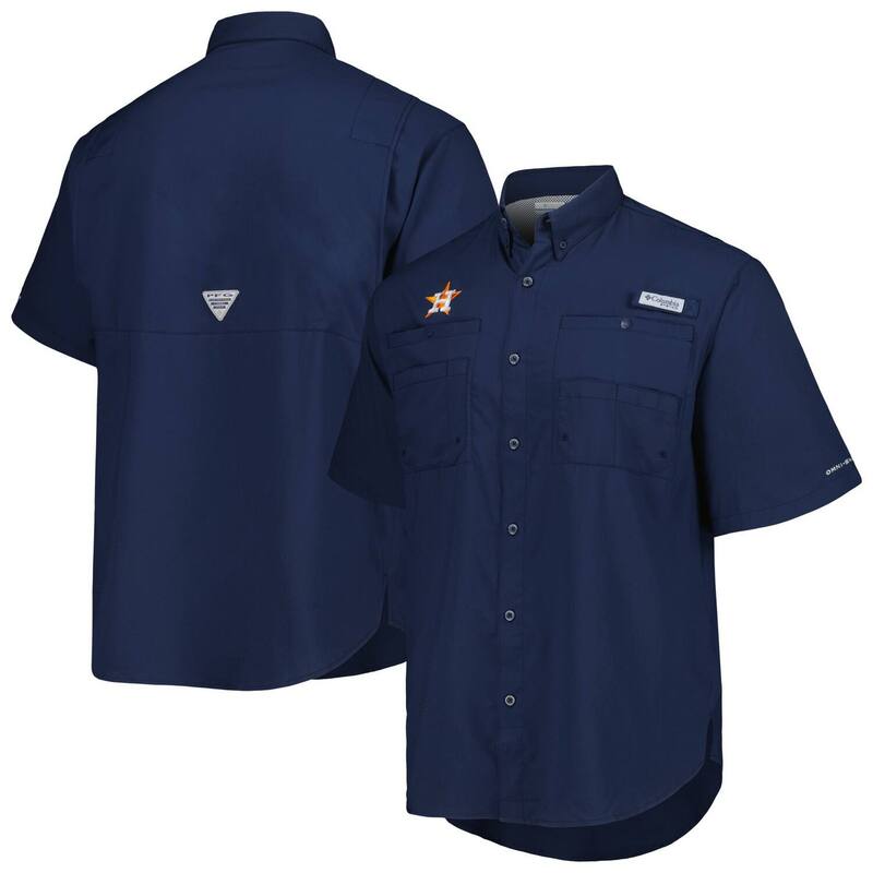 コロンビア レディース トップス プルオーバー 落ちこむ Men\u0027s Columbia Navy Houston Astros Tamiami Omni-Shade Button-Down Shirt Ast Navy 米国海軍