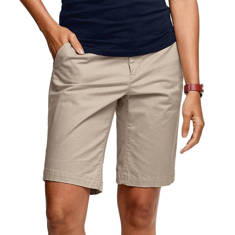 Ellos レディース ボトムス ハーフパンツ・ショーツ プラスサイズ ショートパンツ ellos Plusize Stretchino Mid-Rise Bermuda Shorts New Khaki カーキ