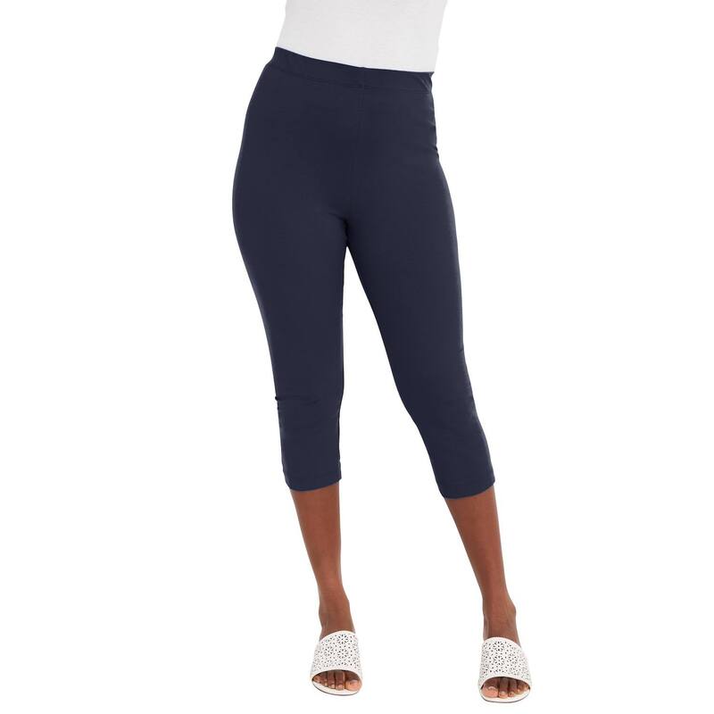 ジェシカロンドン レディース ボトムス カジュアルパンツ プラスサイズ コットン キャップ Jessica London Women's Plusizeveryday Stretch Cotton Capri Legging Navy ネイビー｜ReVida 店
