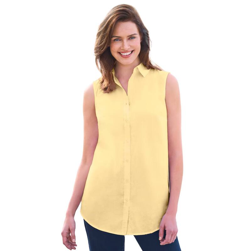 ウーマン ウィズイン レディース トップス シャツ プラスサイズ ノースリーブ Woman Within Plusize Perfect Sleevelesshirt Banana