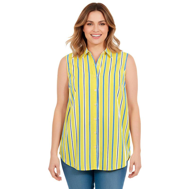 ウーマン ウィズイン レディース トップス シャツ プラスサイズ ノースリーブ Woman Within Plusize Perfect Sleevelesshirt Primrose Yellow Sunny イエロー