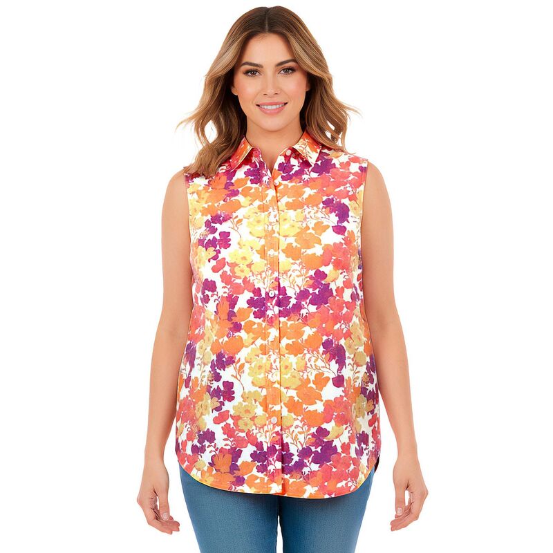 ウーマン ウィズイン レディース トップス シャツ プラスサイズ ノースリーブ Woman Within Plusize Perfect Sleevelesshirt Sunshine Pop Floral