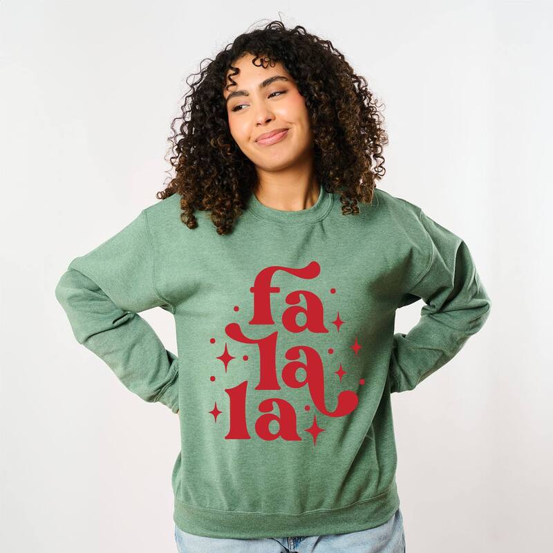 Simply Sage Market レディース トップス Tシャツ スウェット Simply Sage Market Whimsical Fa La - Womensweatshirt Heather Green ヘザー