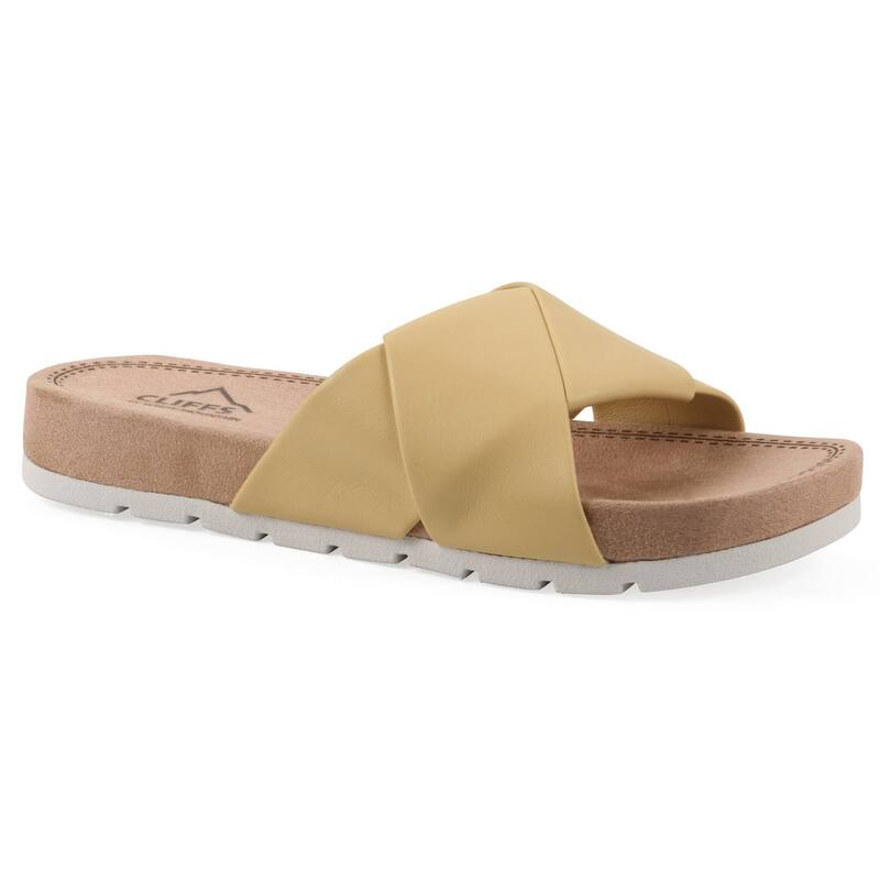 クリフバイホワイトマウンテン レディース シューズ サンダル Cliffs by White Mountain Tincie Women's Cushioned Slide Sandals Yellow Smooth イエロー|ReVida 店