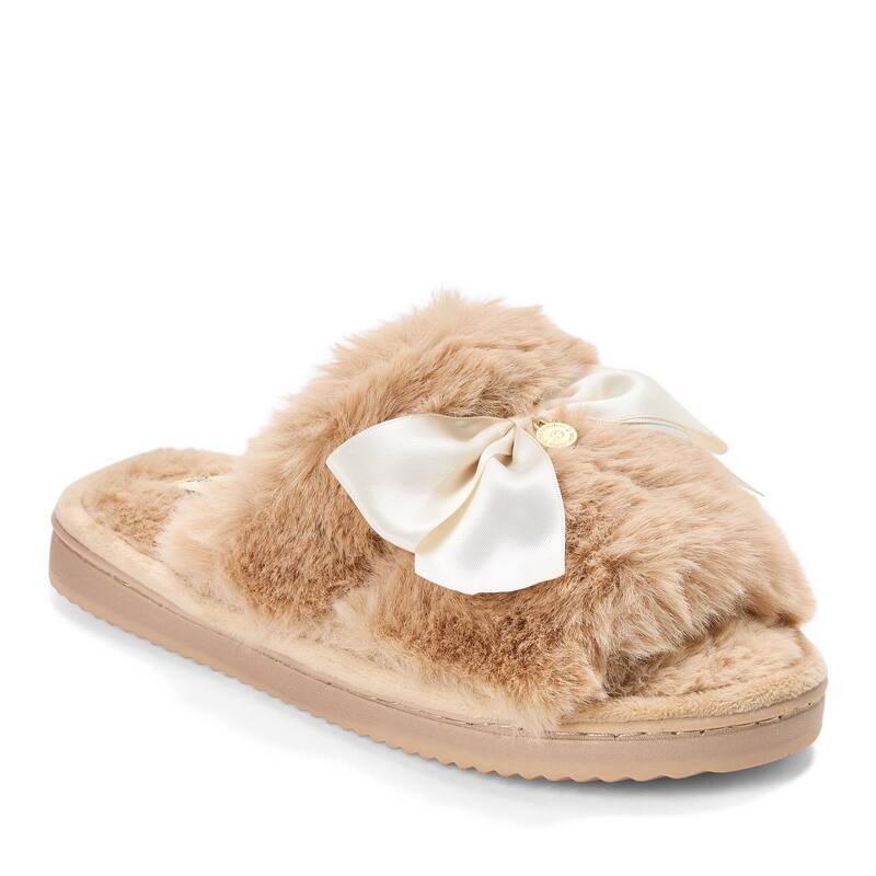ディアフォームズ レディース シューズ サンダル Dearfoams Bianca Women'slip-On Bow Slippers Latte