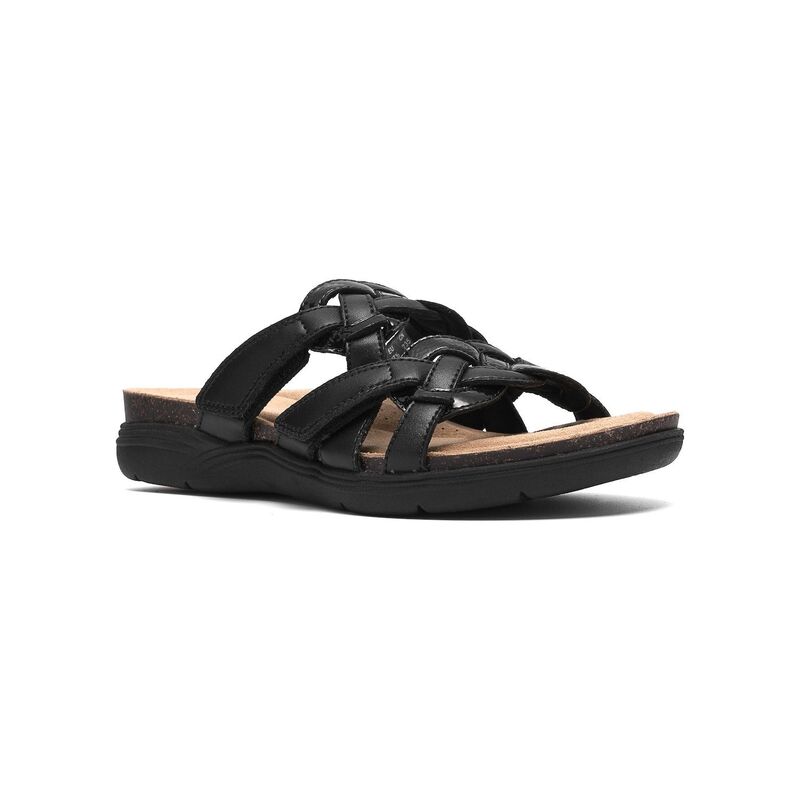 クラークス レディース シューズ サンダル Clarks April Rae Women\u0027s Flat Sandals Woven Slip-On Comfort Sandals Black 黒いこと