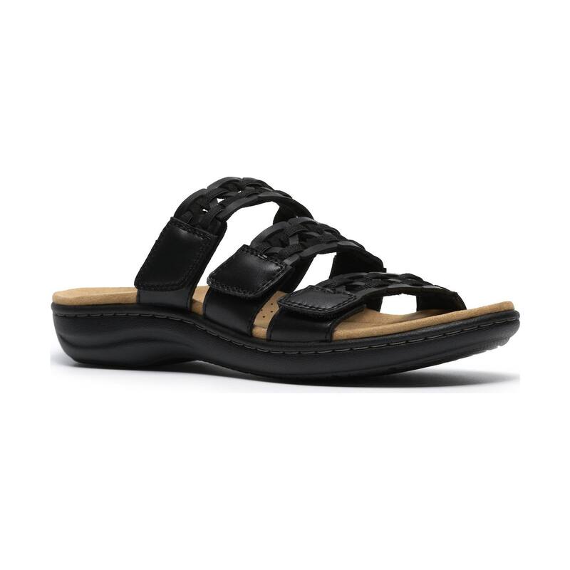 クラークス レディース シューズ サンダル なめし革 Clarks Laurieann Emma Women\u0027s Leather Flat Sandals Black Leather 黒いこと