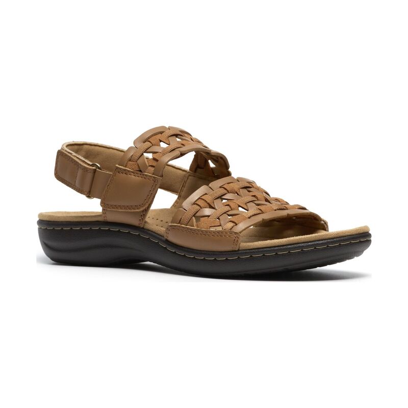 クラークス レディース シューズ サンダル なめし革 Clarks Laurieann Lily Women\u0027s Flat Leather Slip-On Sandals Tan Leather タン