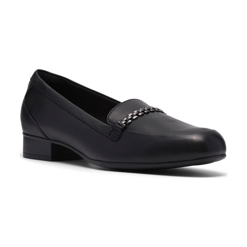 クラークス レディース シューズ スリッポン・ローファー なめし革 Clarks Juliet Mia Women\u0027s Leather Slip-On Loafers Black Leather 黒いこと