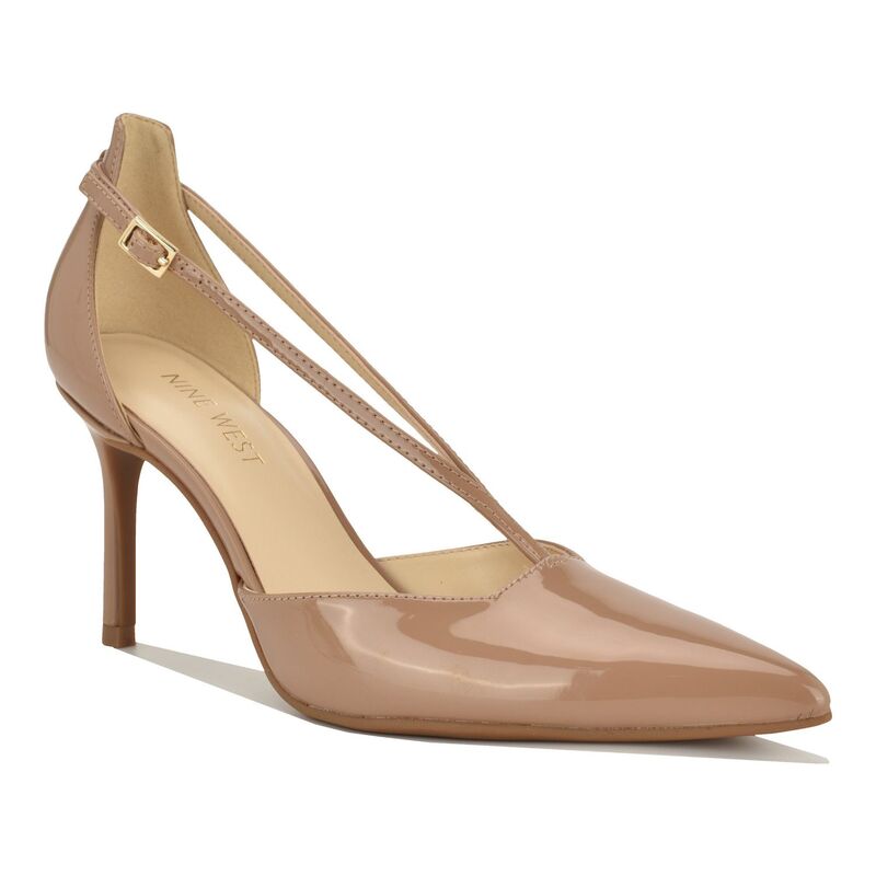 ナインウェスト レディース シューズ パンプス ヒール Nine West Condea Women's Pointy Toe Stiletto Heel Dress Pumps Light Natural Patent｜ReVida 店