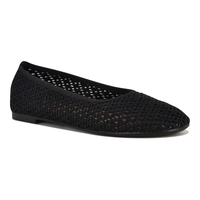 ナインウェスト レディース シューズ サンダル Nine West Burnne Women's Round Toe Slip-On Dress Flats Black Crochet ブラック 18,485円