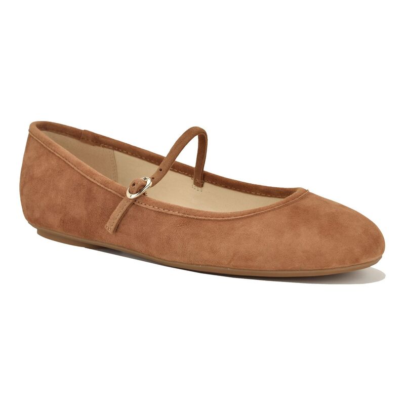 ナインウェスト レディース シューズ サンダル Nine West Classik Women's Round Toe Ballet Flats Light Natural Suede