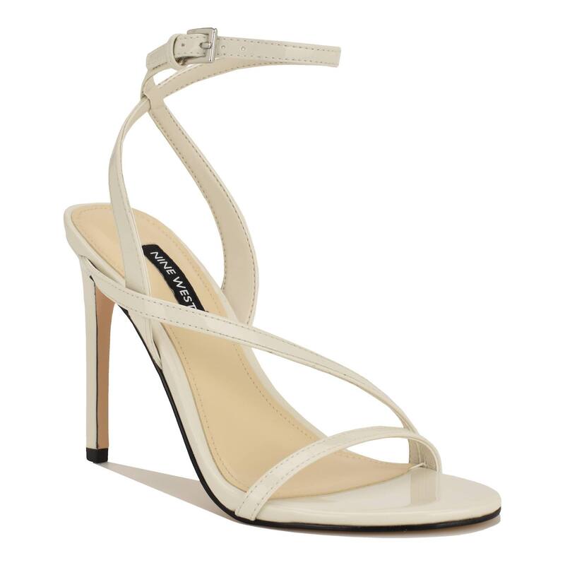 ナインウェスト レディース シューズ パンプス サンダル ヒール Nine West Miorla Women'strappy Stiletto Heel Dressandals Cream Patent クリーム