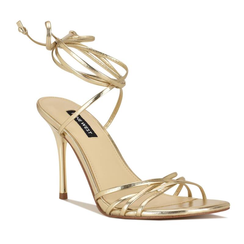 ナインウェスト レディース シューズ パンプス サンダル ヒール Nine West Opela Women'strappy Stiletto Heel Dressandals Gold ゴールド